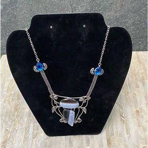 Owyhee Opal blue topaz necklace